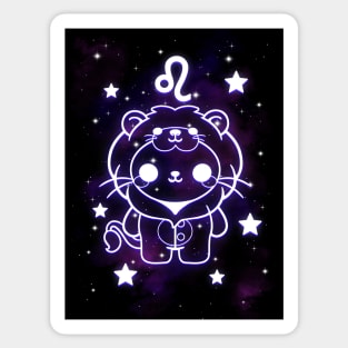 Leo kawaii zodiac sign Sticker